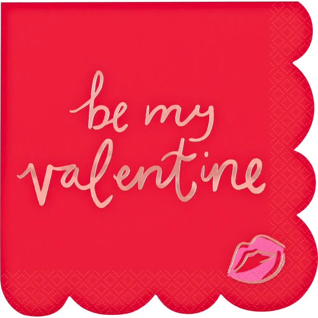 Be My Valentine foil stamped napkins 16 pack