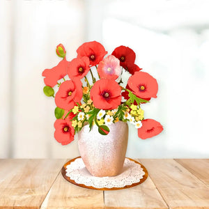 Red Poppy 3D Pop Up Flower Bouquet