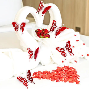 3D glitter butterfly wall stickers red and silver valentines day decor