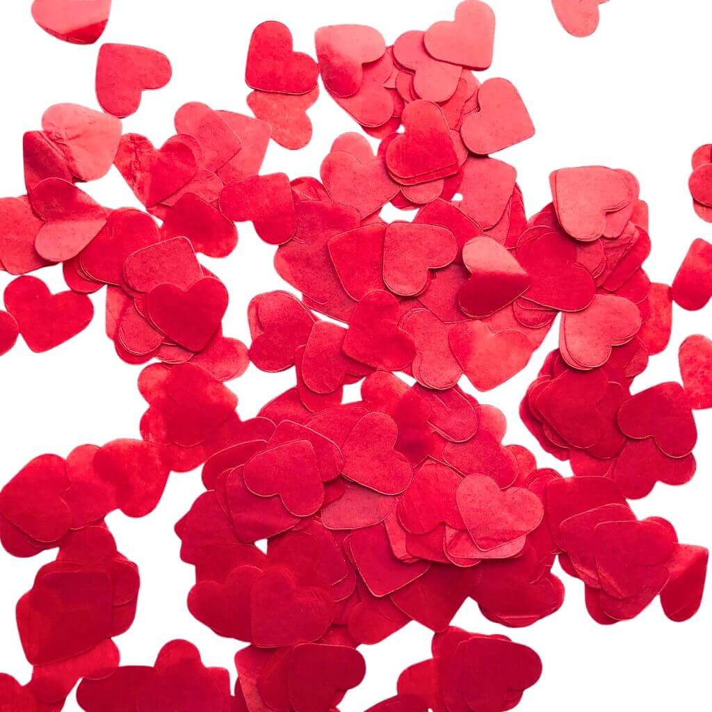 20g 1.5cm Heart Shaped Tissue Paper Confetti Table Scatters - Red
