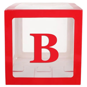 Red Balloon Cube Box with Letter B