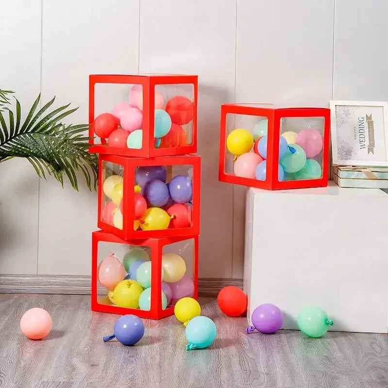 Red Balloon Cube Box with Letter A to Z