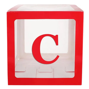 Red Balloon Cube Box with Letter C