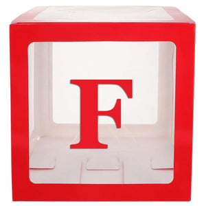 Red Balloon Cube Box with Letter F