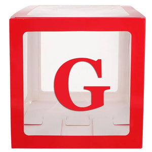 Red Balloon Cube Box with Letter G