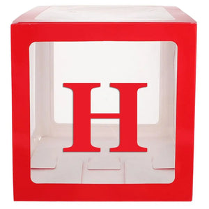 Red Balloon Cube Box with Letter H