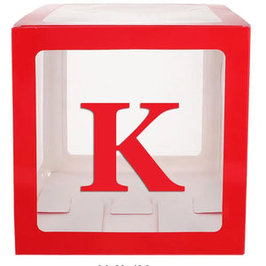 Red Balloon Cube Box with Letter K