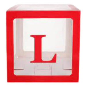 Red Balloon Cube Box with Letter L