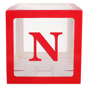 Red Balloon Cube Box with Letter N