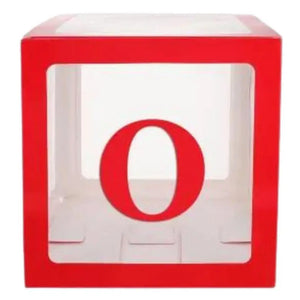 Red Balloon Cube Box with Letter O