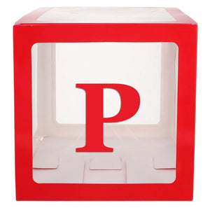 Red Balloon Cube Box with Letter P