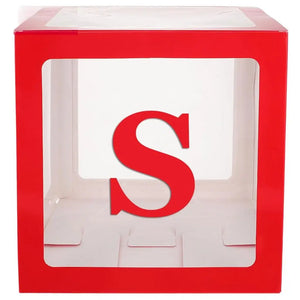 Red Balloon Cube Box with Letter S