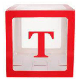 Red Balloon Cube Box with Letter T