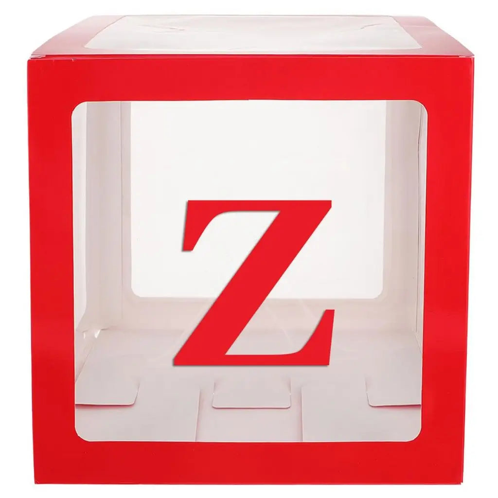 Red Balloon Cube Box with Letter Z