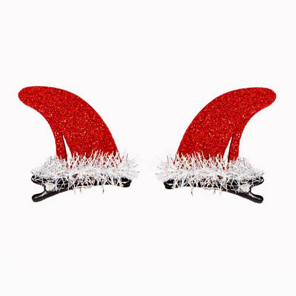 Red Glitter Vampire Fang Tinsel Hair Clip halloween hair costumes accessories