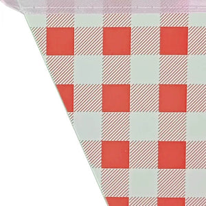 red white checkered gingham party banner hanging décor