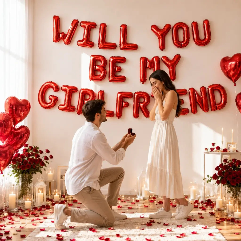 16-inch Red WILL YOU BE MY GIRLFRIEND Balloon Banner