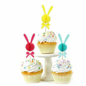 Bunny Rabbit Honeycomb Cupcake Picks 12 Pack