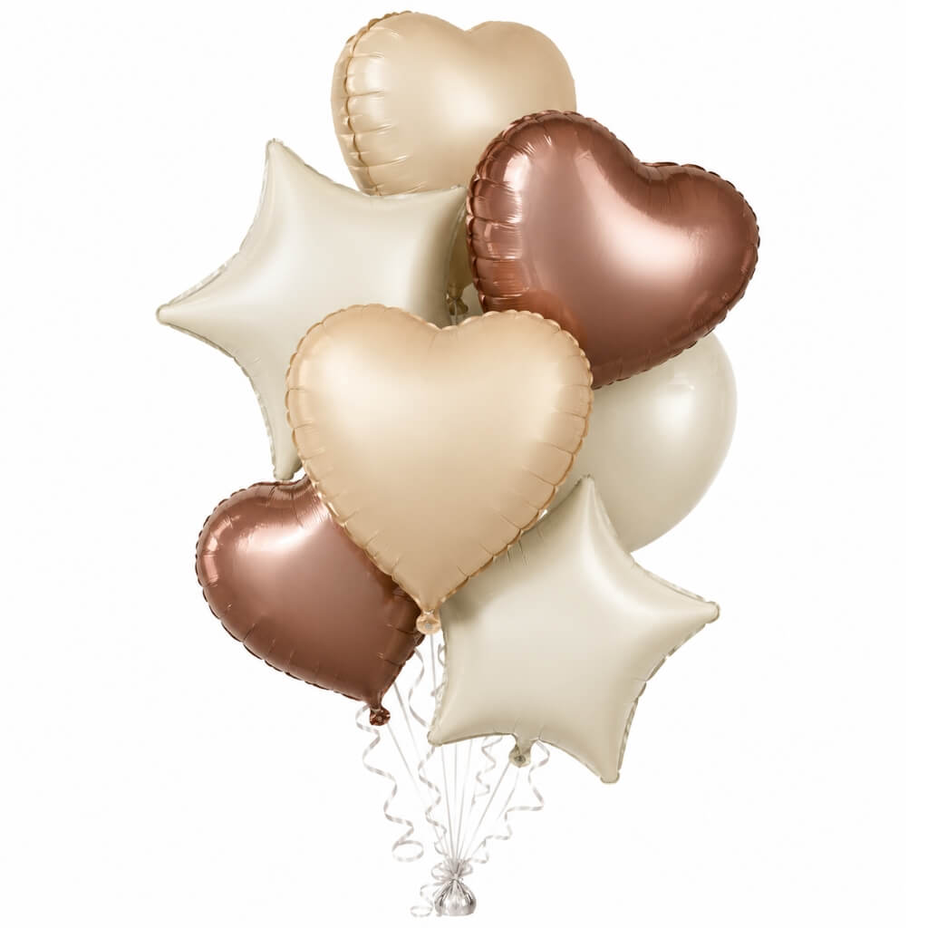 Retro boho heart and star balloon bouquet