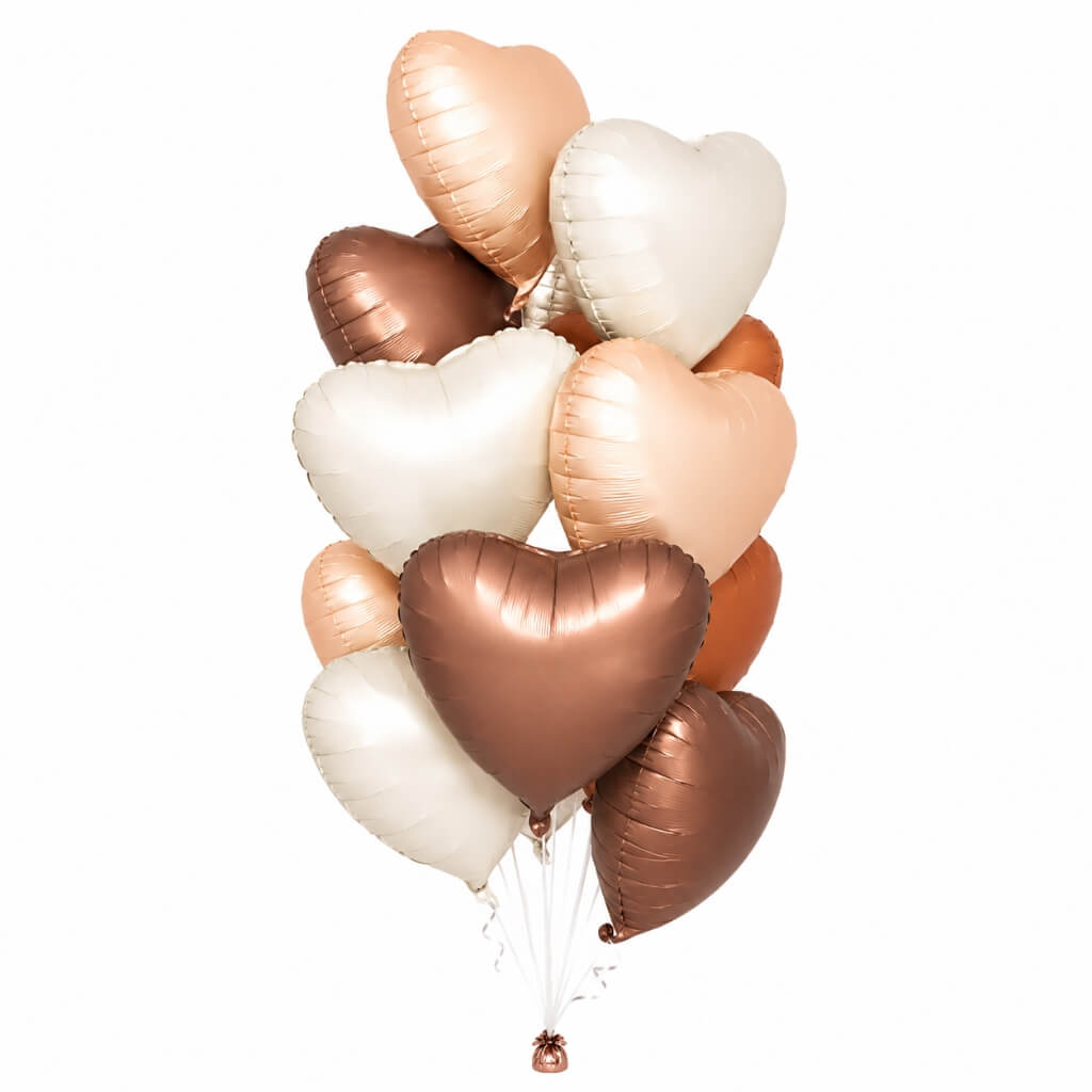 Retro caramel cream heart balloons