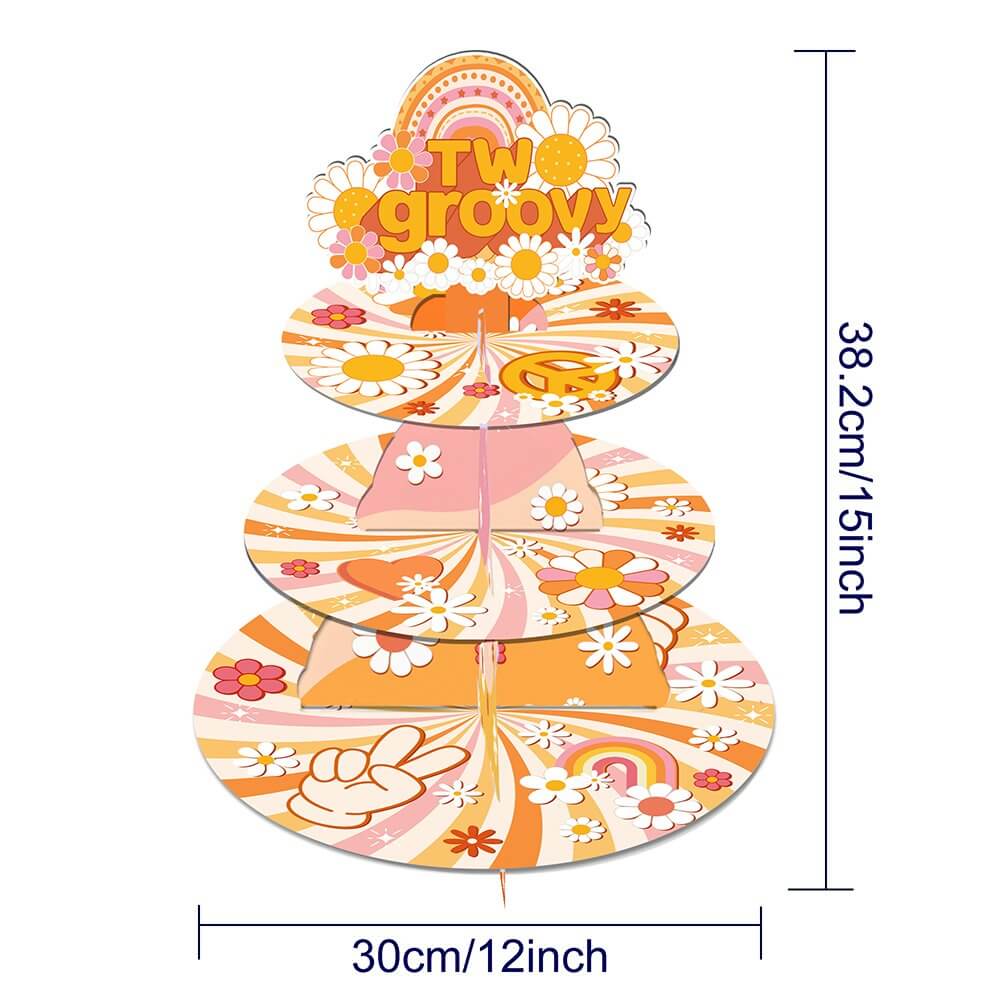 Retro Two Groovy 3 Tier Cake Stand