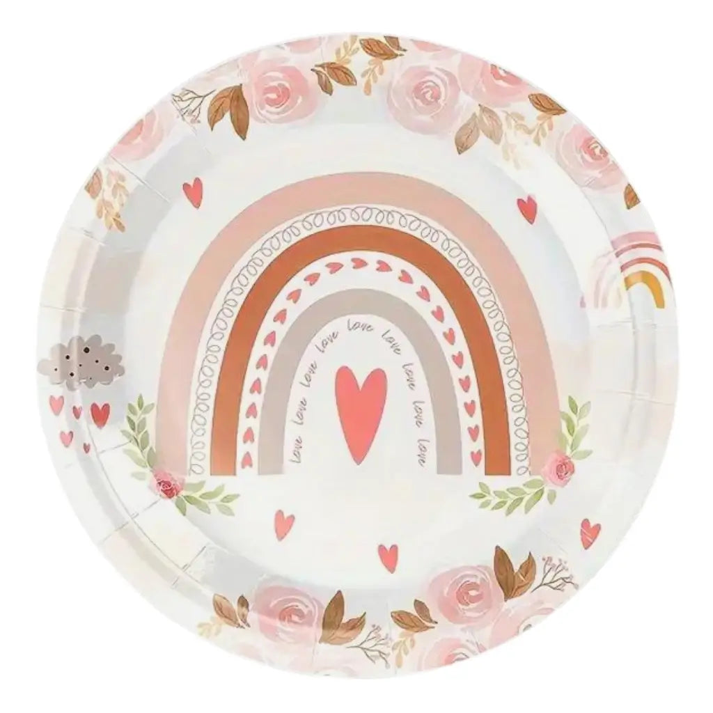 Boho Rainbow Paper Plates 23cm 10pk