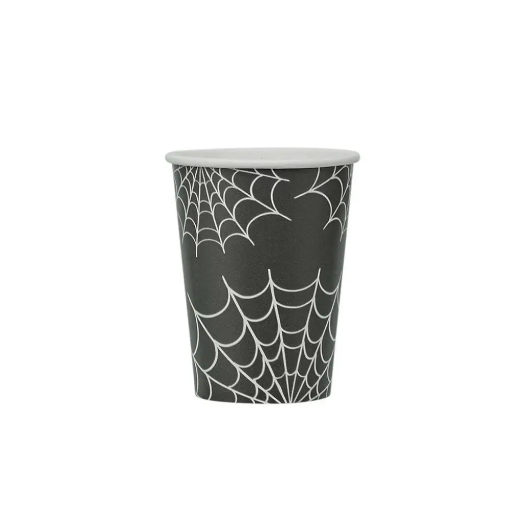 Halloween cobweb drink cups for spooky parties