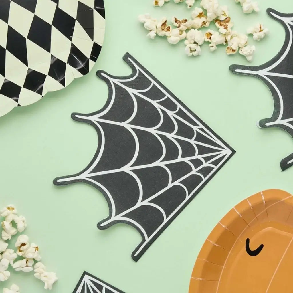 Retro Halloween Cobweb paper napkins pack of 16