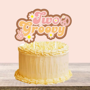Retro Two Groovy Cake Topper