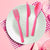 Reusable Pink Plastic Cutlery Set 18pk