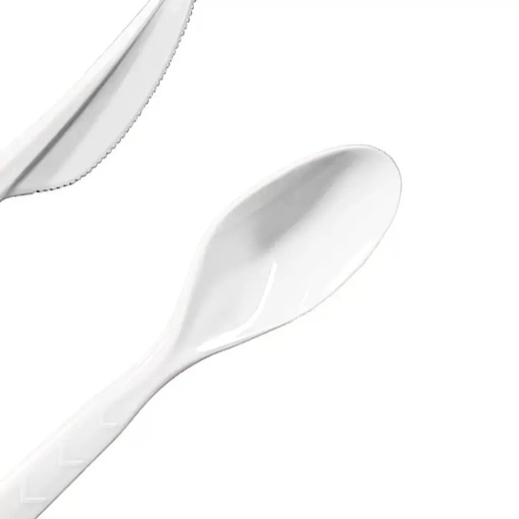 Reusable White Plastic Cutlery Set 18pk