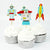 Robot Cupcake Topper 8 Pack - spaceship, rocketship, android party themes