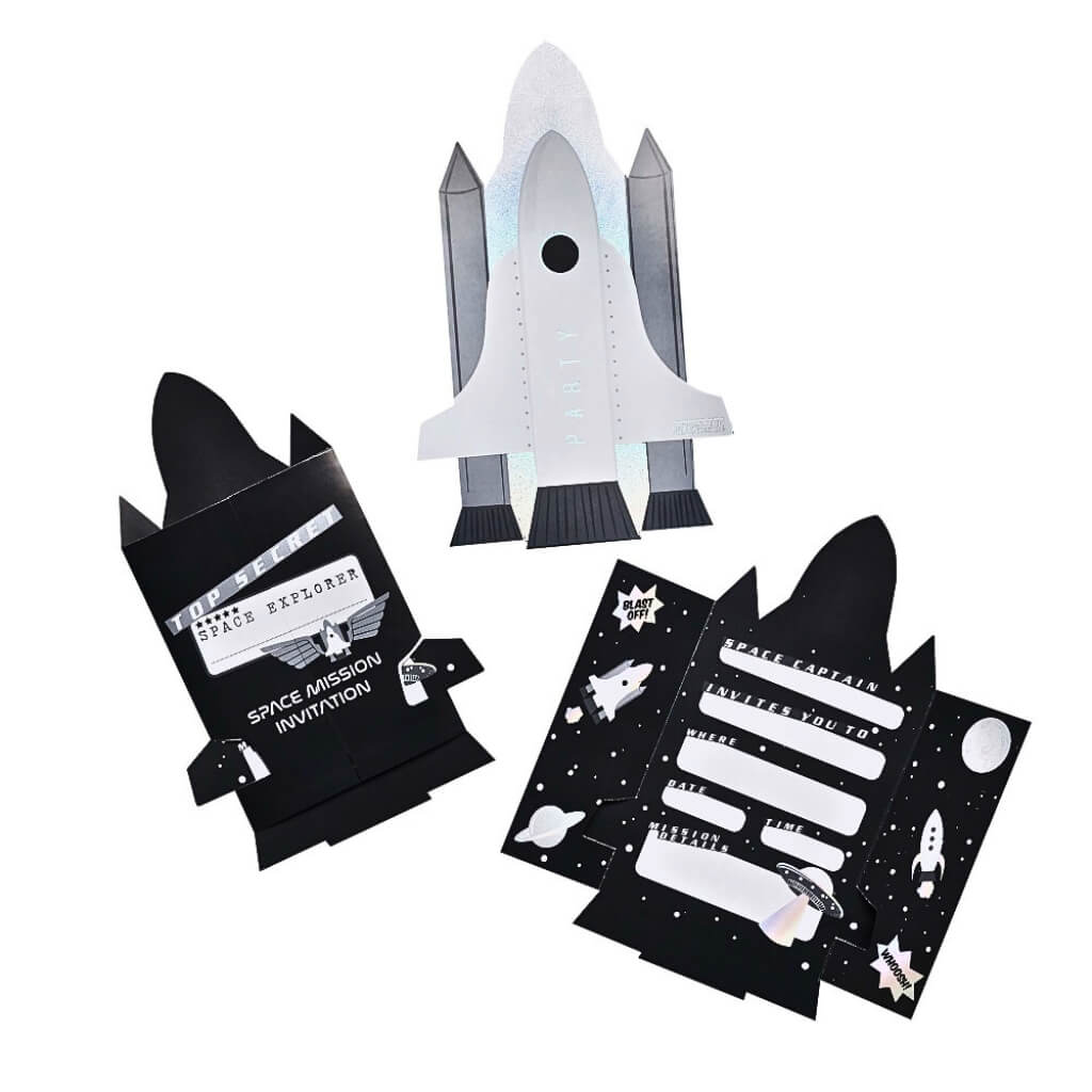 Blast Off Space Party Invitations Pack of 10