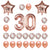 Rose Gold Age 30 Birthday Balloon Bouquet 24pk