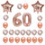 Rose Gold Age 60 Birthday Balloon Bouquet 24pk