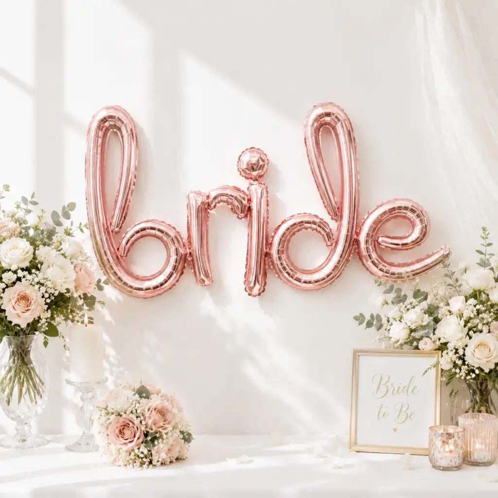 Rose Gold 'bride' Script Foil Balloon
