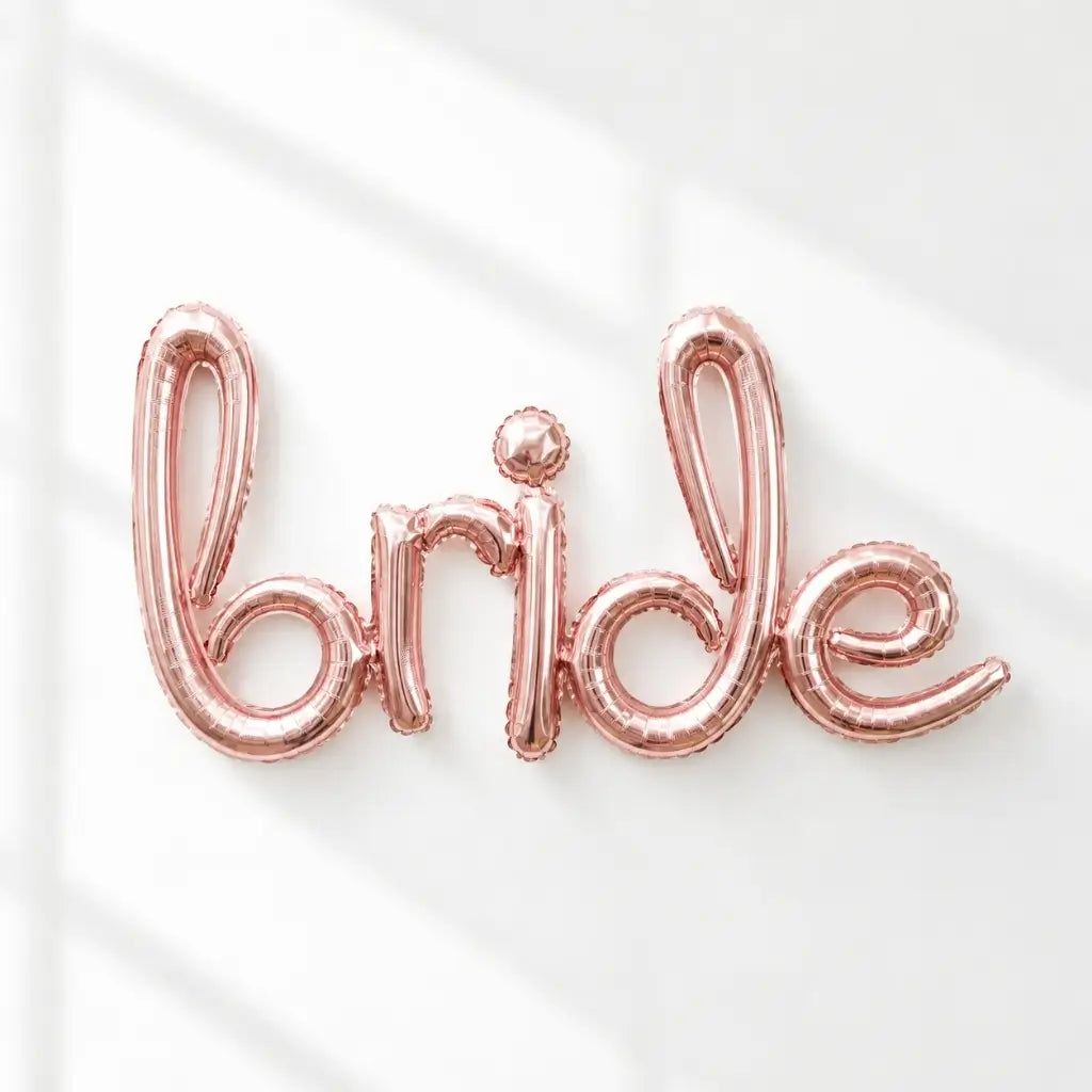 Rose Gold 'bride' Script Foil Balloon
