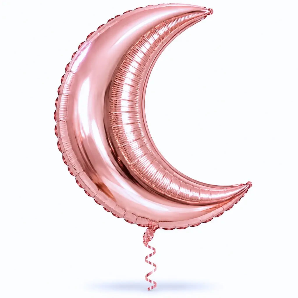 Rose Gold Crescent Moon Shaped Foil Balloon party decor