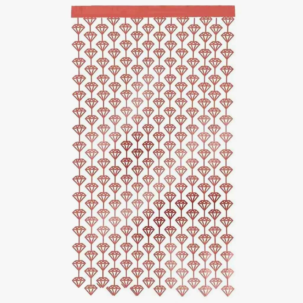 Rose Gold Diamond Foil Fringe Hen Party Curtain