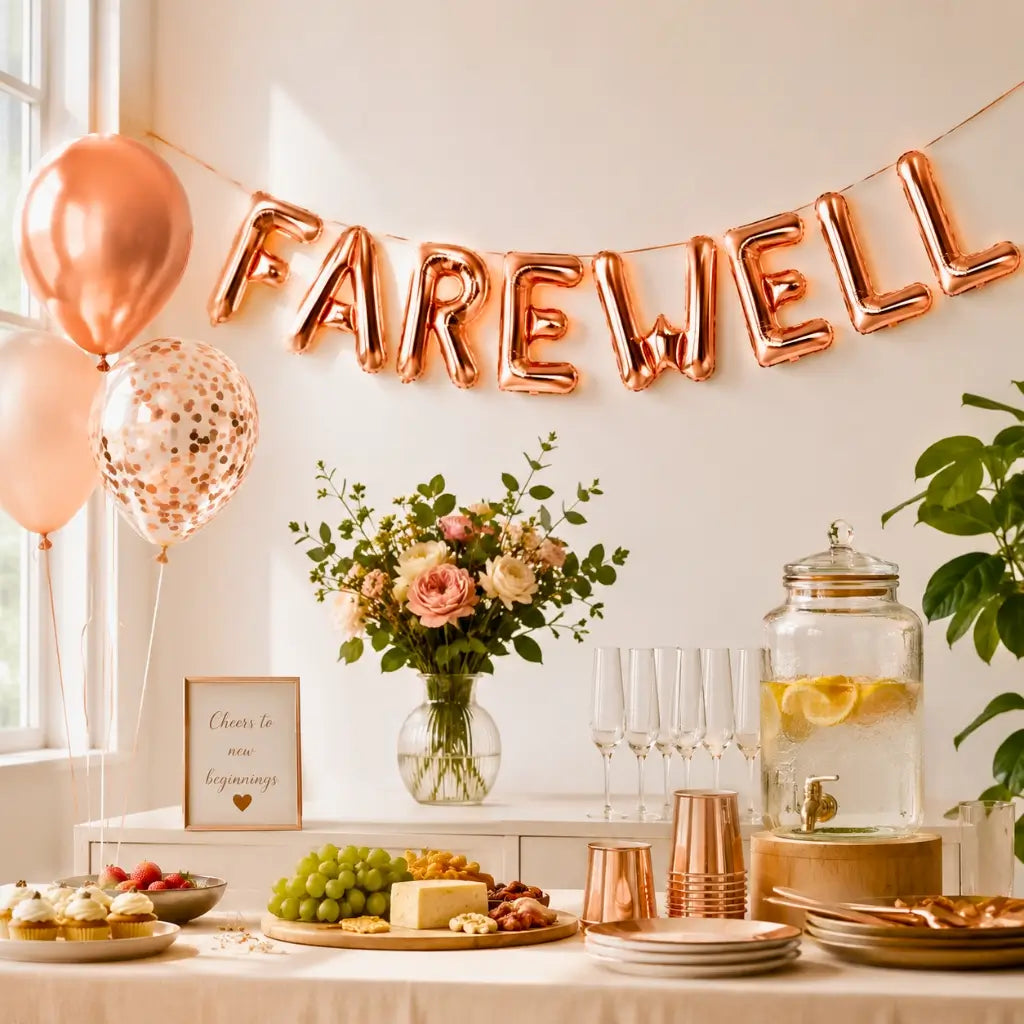 16-inch Rose Gold FAREWELL Foil Balloon Banner