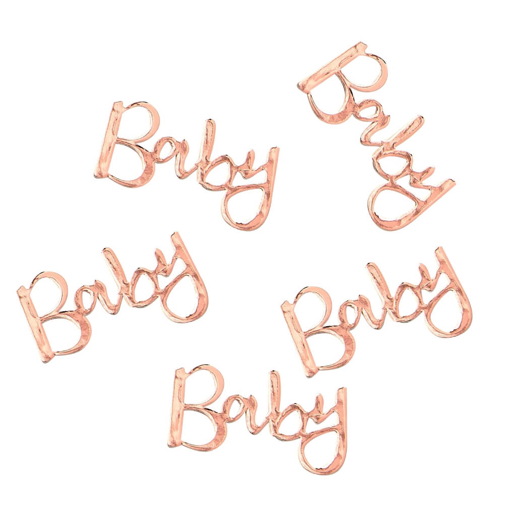 Rose Gold "Baby" Confetti 14g Baby Shower Gender Reveal Party Table Decorations