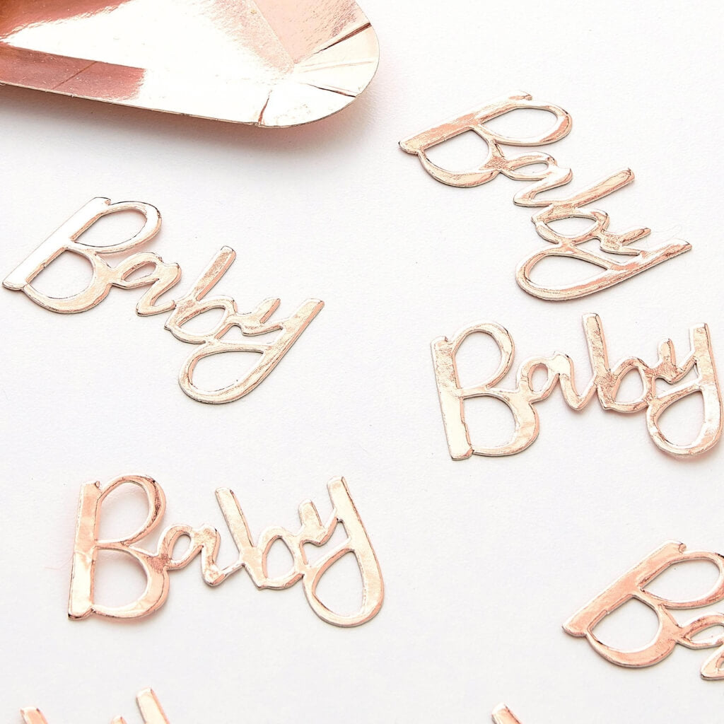Rose Gold "Baby" Confetti 14g Baby Shower Gender Reveal Party Table Decorations