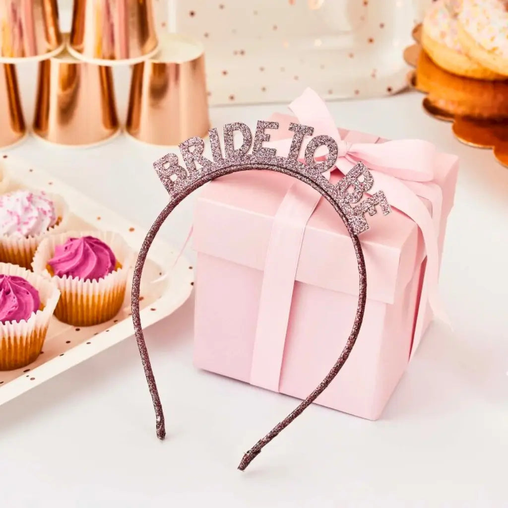 Rose gold Bride To Be glitter headband for hen parties and bridal showers