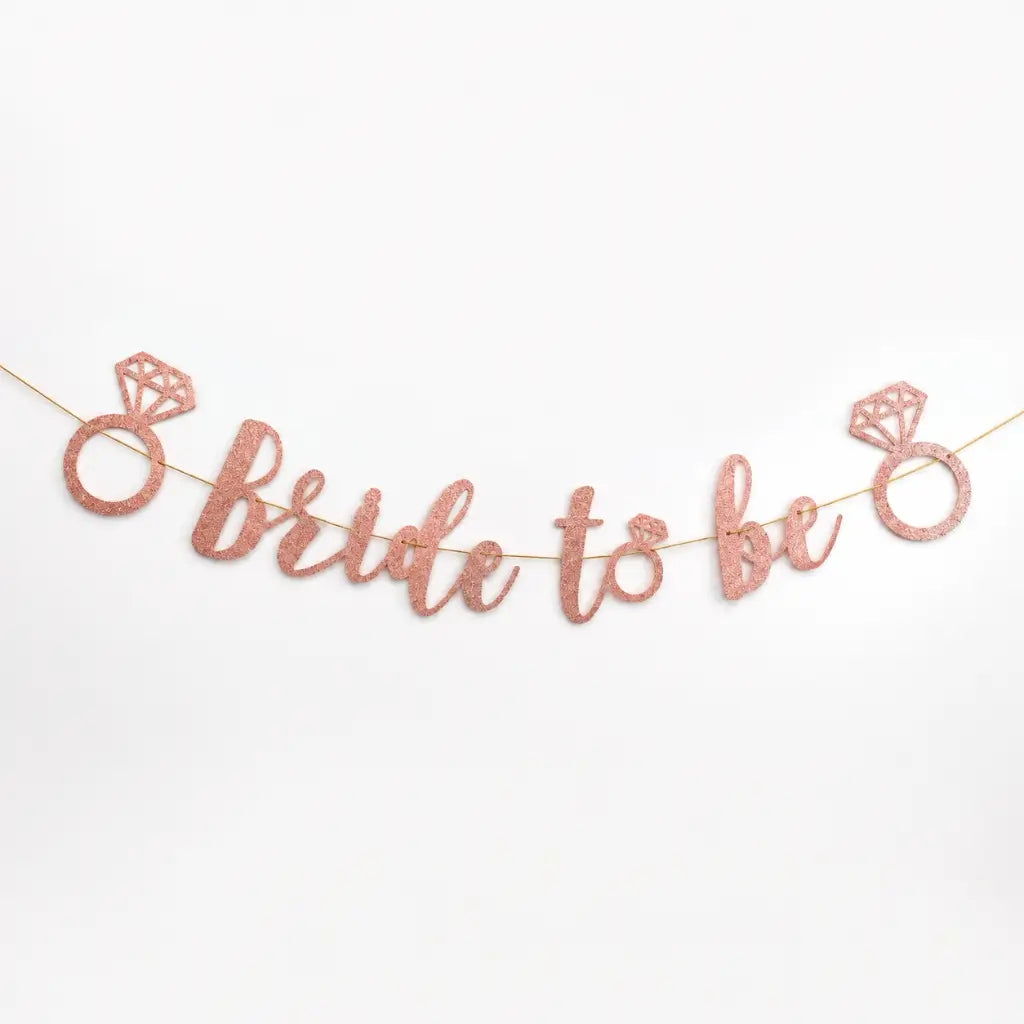 Rose Gold Glitter 'Bride To Be' with Diamond Banner