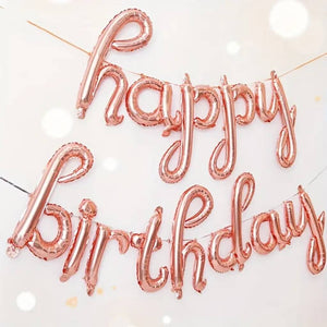 Rose Gold 'happy birthday' Script Letter Balloons