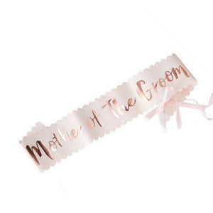 Rose Gold 'Mother Of The Groom sash - Online Party Supplies