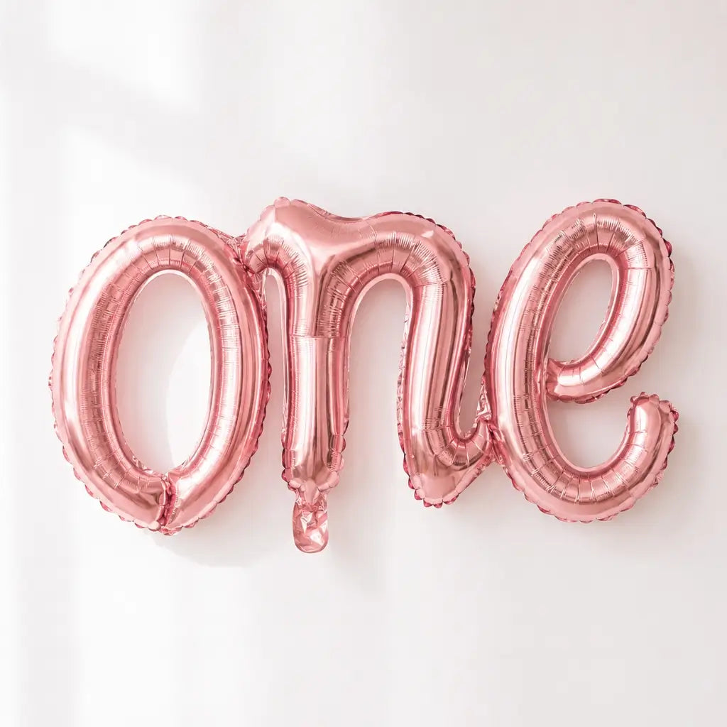 Rose Gold 'one' Script First Birthday Party Foil Balloon