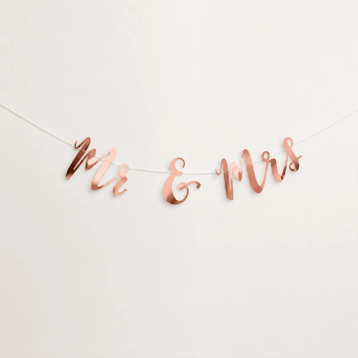 Metallic Rose Gold 'Mr & Mrs' Wedding Banner