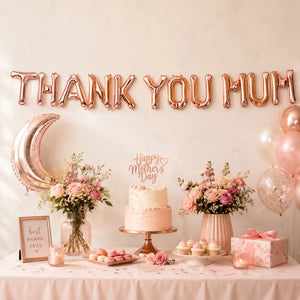 16in Rose Gold THANK YOU MUM Foil Balloon Banner