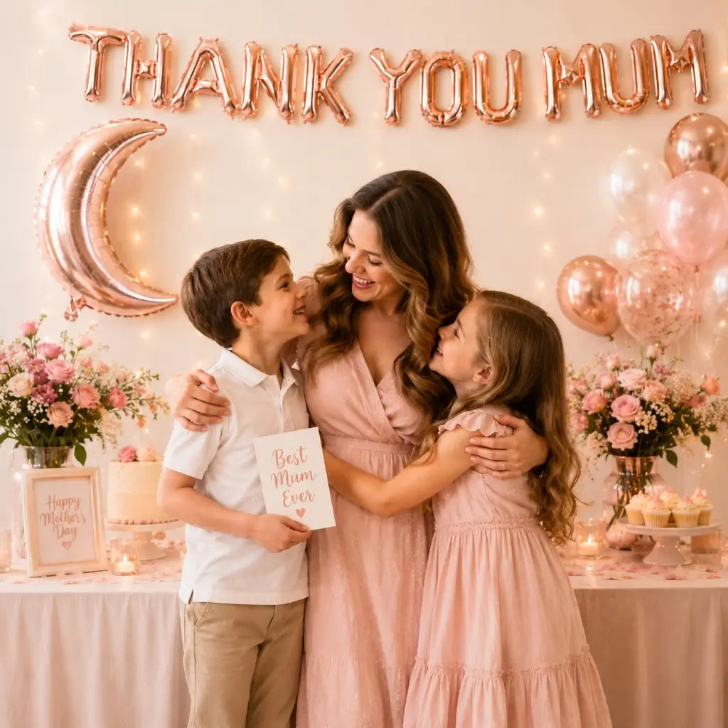 16in Rose Gold THANK YOU MUM Foil Balloon Banner